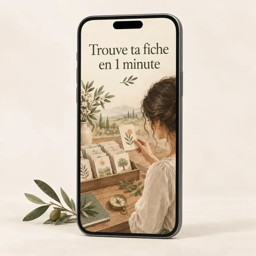 Mockup mobile — Trouve ta fiche en 1 minute