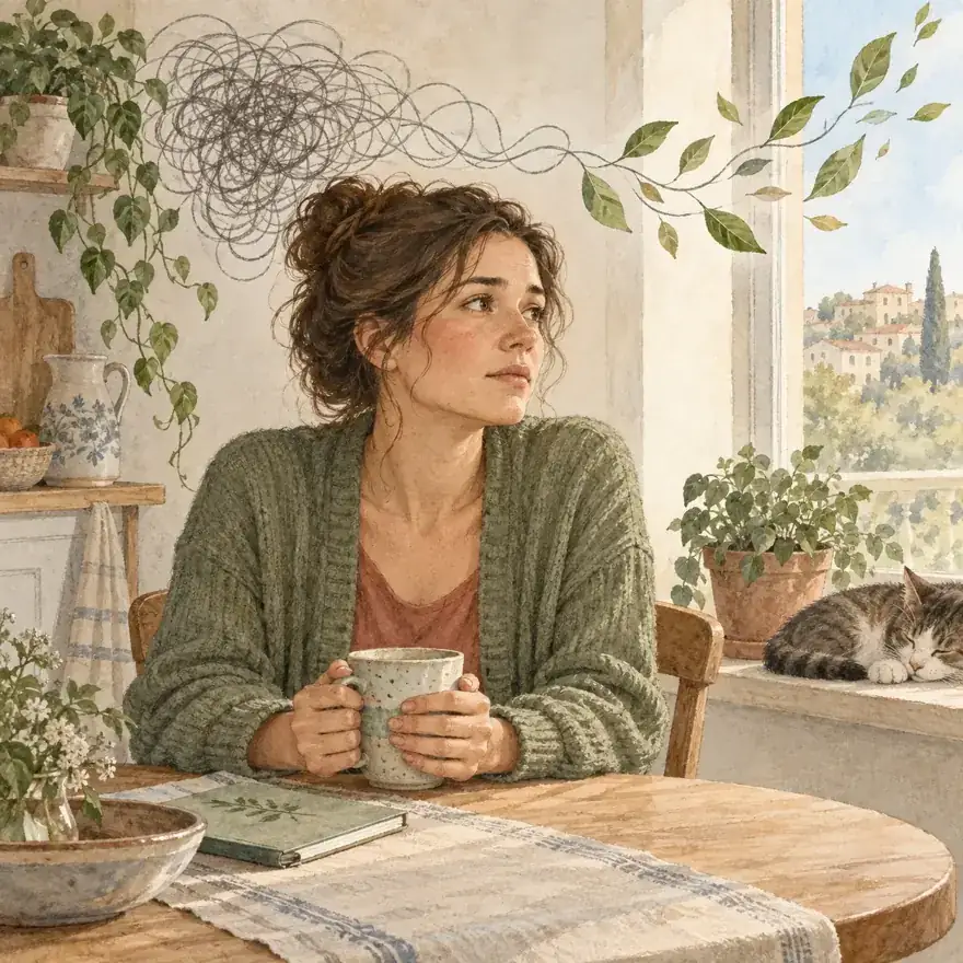 Illustration thème anxiété, peur et inquiétude