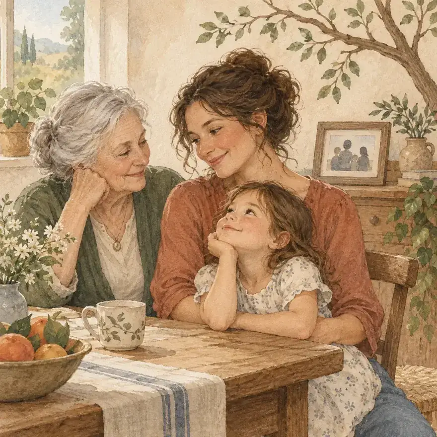 Illustration thème famille et histoire d'origine